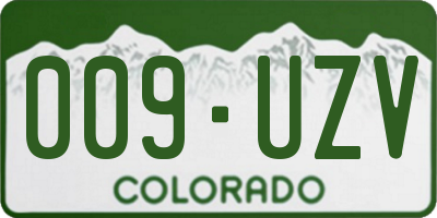 CO license plate 009UZV