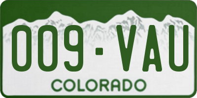 CO license plate 009VAU