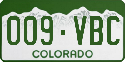 CO license plate 009VBC