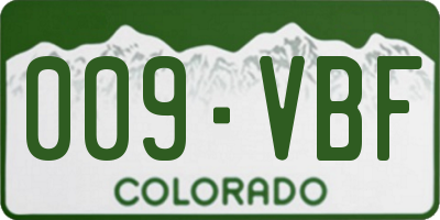 CO license plate 009VBF