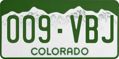 CO license plate 009VBJ