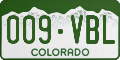 CO license plate 009VBL
