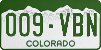 CO license plate 009VBN