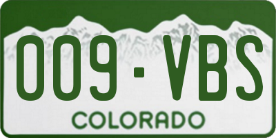 CO license plate 009VBS