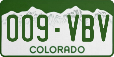 CO license plate 009VBV