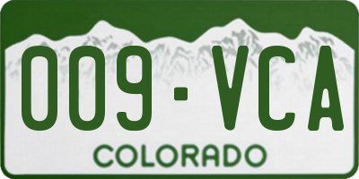 CO license plate 009VCA