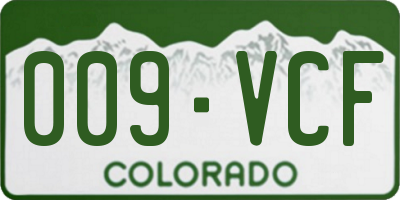 CO license plate 009VCF