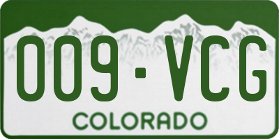 CO license plate 009VCG
