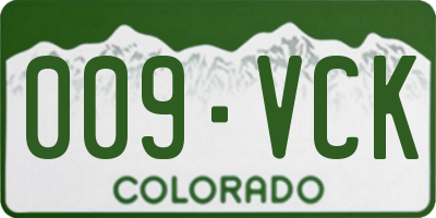 CO license plate 009VCK