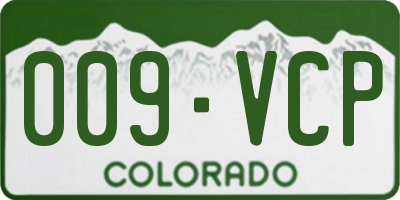 CO license plate 009VCP