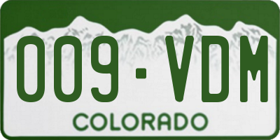 CO license plate 009VDM