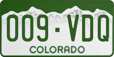 CO license plate 009VDQ