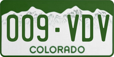 CO license plate 009VDV