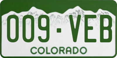 CO license plate 009VEB