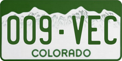 CO license plate 009VEC