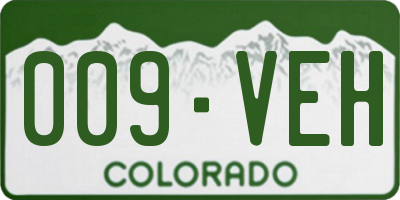 CO license plate 009VEH