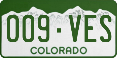 CO license plate 009VES