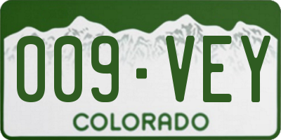CO license plate 009VEY
