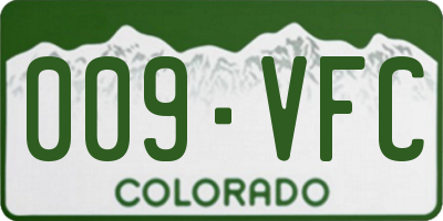 CO license plate 009VFC