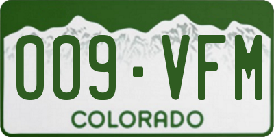 CO license plate 009VFM