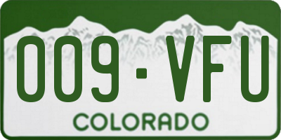 CO license plate 009VFU