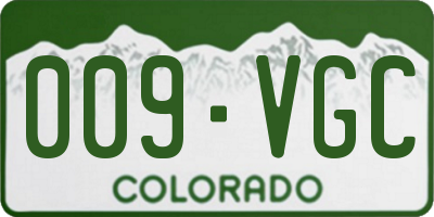 CO license plate 009VGC