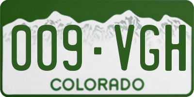 CO license plate 009VGH