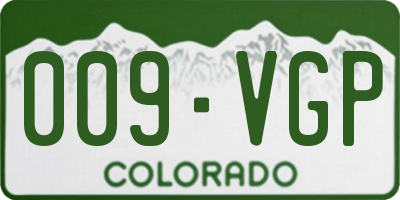 CO license plate 009VGP