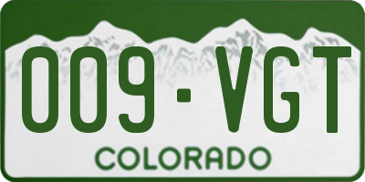 CO license plate 009VGT