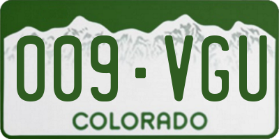 CO license plate 009VGU