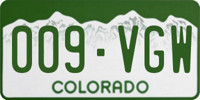 CO license plate 009VGW