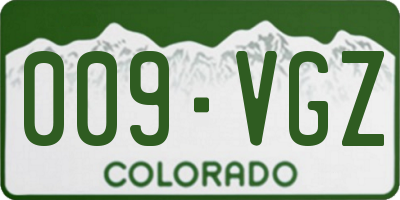 CO license plate 009VGZ