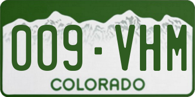 CO license plate 009VHM