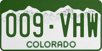 CO license plate 009VHW
