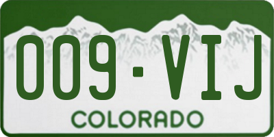 CO license plate 009VIJ