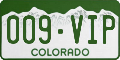 CO license plate 009VIP