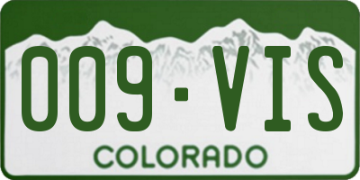 CO license plate 009VIS