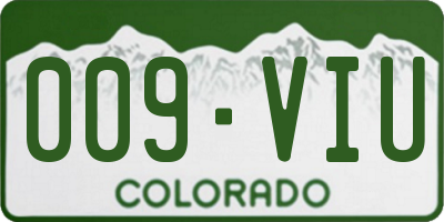 CO license plate 009VIU