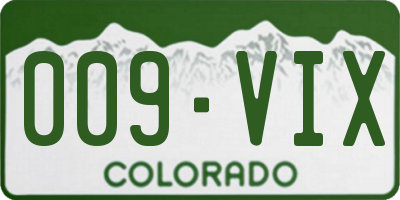 CO license plate 009VIX