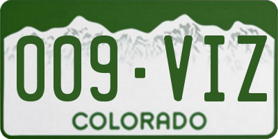 CO license plate 009VIZ
