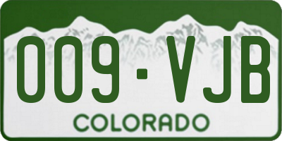 CO license plate 009VJB