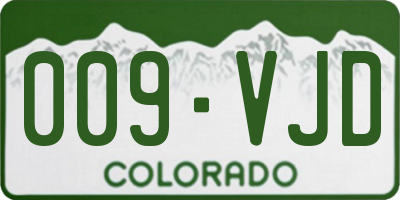 CO license plate 009VJD