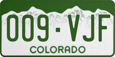 CO license plate 009VJF