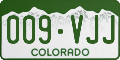 CO license plate 009VJJ