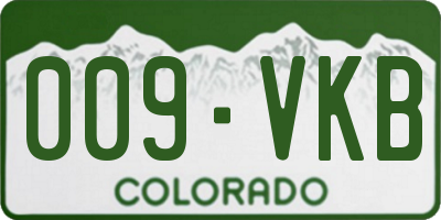 CO license plate 009VKB