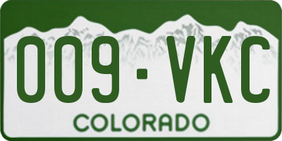 CO license plate 009VKC