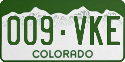 CO license plate 009VKE