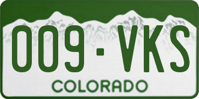 CO license plate 009VKS
