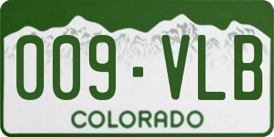 CO license plate 009VLB