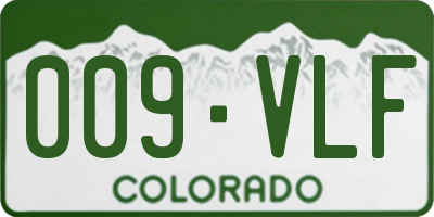 CO license plate 009VLF